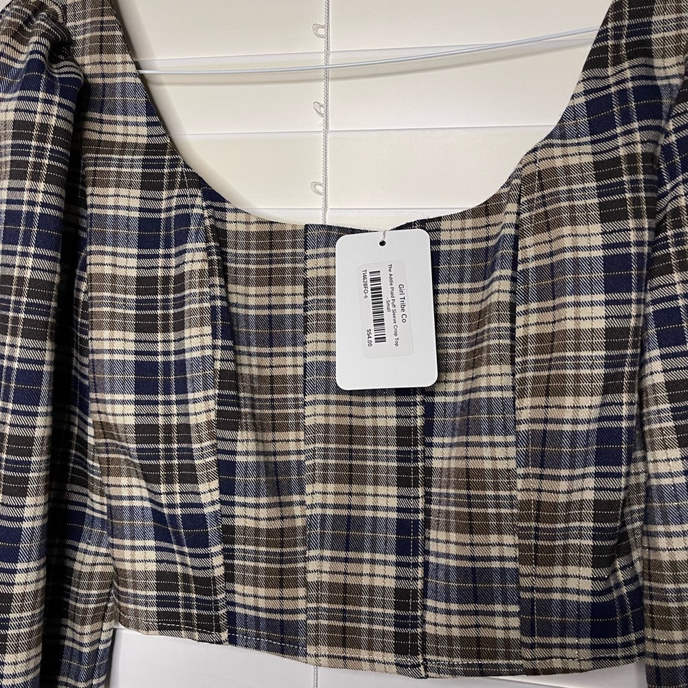 Girl Tribe Co.Womens crop top NWT Plaid (I4)